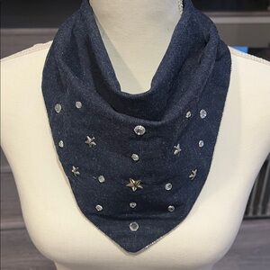 Rodeo Queen Denim Beaded Scarf